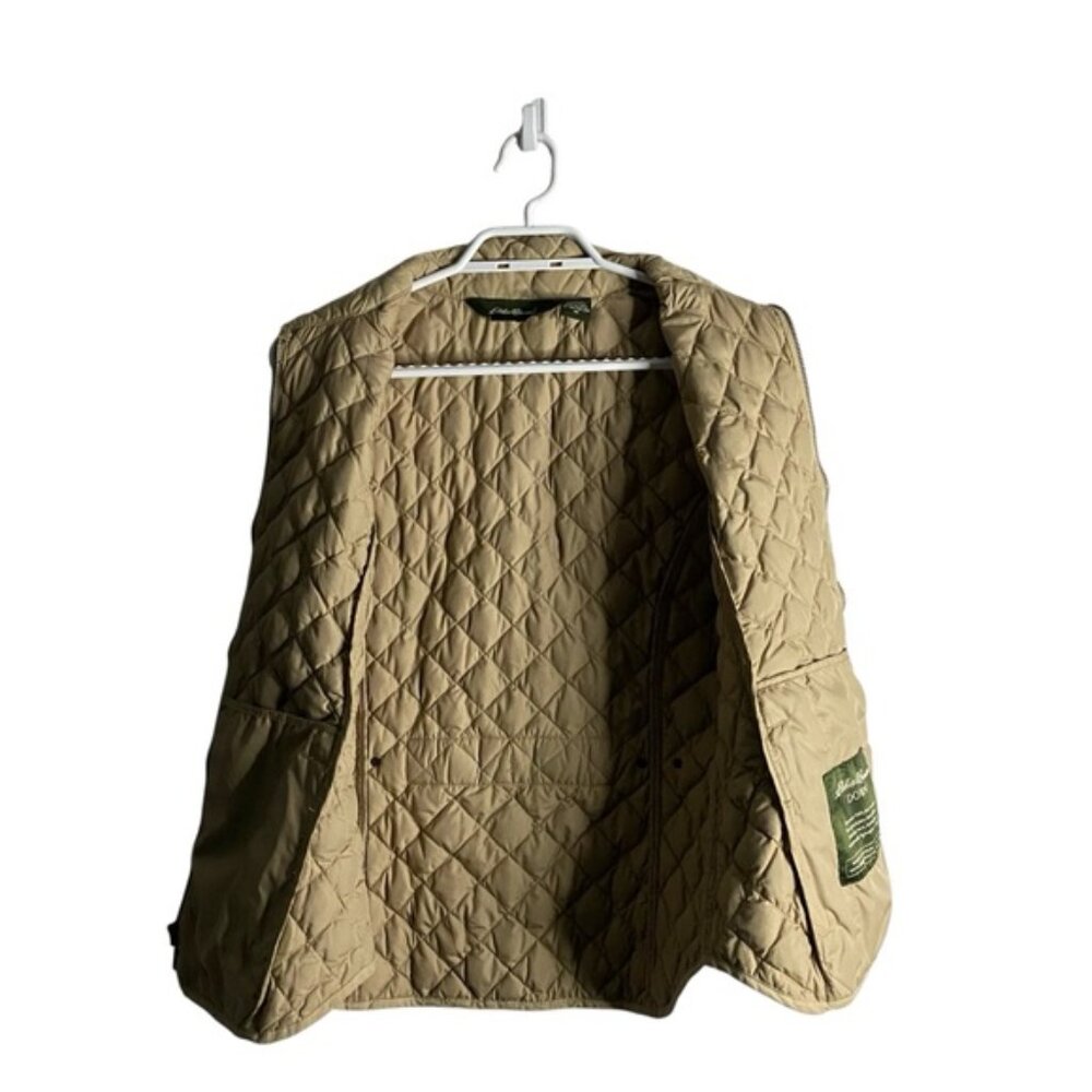Eddie Bauer Women's Tan Quilted Lightweight Goose Down Vest - Picture 9 of 10